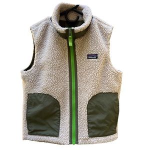 Patagonia Retro-X Full Zip Deep Pile Fleece Sherpa Vest Youth Kids Size S
